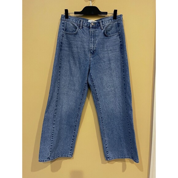 Just Black Barrel Jeans Wide Leg Twist Medium Denim Womens Size 31 - Picture 14 of 14